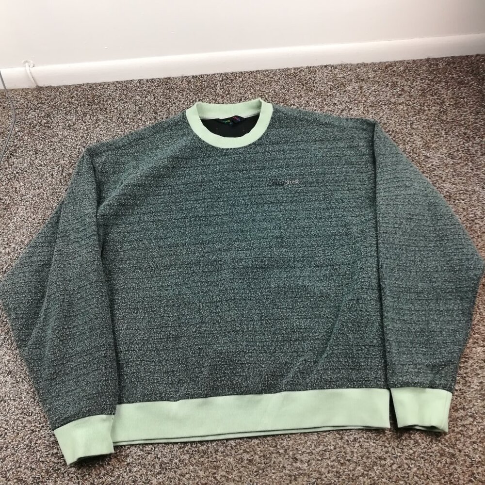 Teddy Fresh Sweater 100% Cotton Crewneck Green Mens Medium
